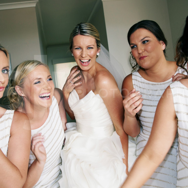 Bride and bridesmaids